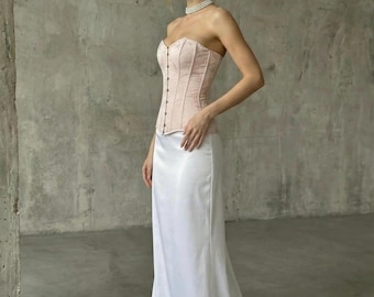Wedding Corset and Satin Skirt - Lace, Two-Piece Bridal Set