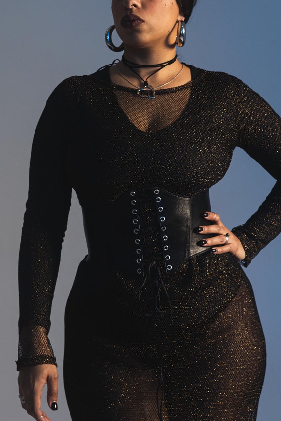 Plus Size Corset Belt, Leather Underbust Corset, Waist Belt Corset,  Renaissance Plus Size Corset, Black Corset Belt 