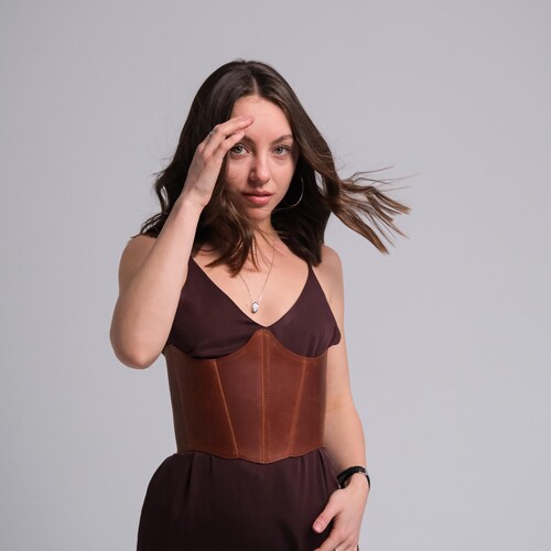 Renaissance Leather Underbust Corset, Corset Belt Gothic Outfit