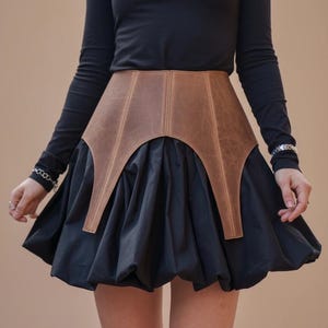 Leather Peplum Basque Belt, waist Corset