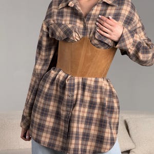 Leather corset belt underbust, custom made corset, plus size corset vintage, renaissance corset belt, brown corset