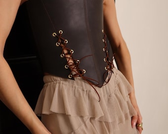 Custom Leather Corset, Renaissance Steampunk Pirate Body, Plus Size Available