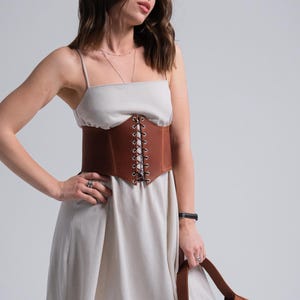 Leather Underbust Corset Belt, Renaissance Outfit
