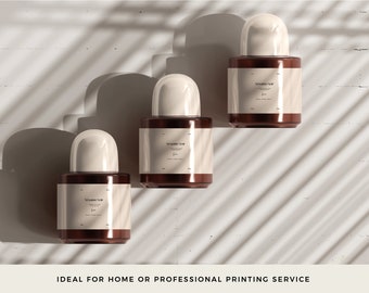 EDITABLE Cosmetic Label Template - Custom Beauty Product Label - Bottle Label- Stylish Cream Jar- Oil Dropper Label - Minimal Serum - Modern