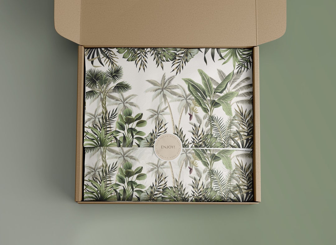 Tropical Rainforest Tissue Paper Design, Wrapping Paper, Branding