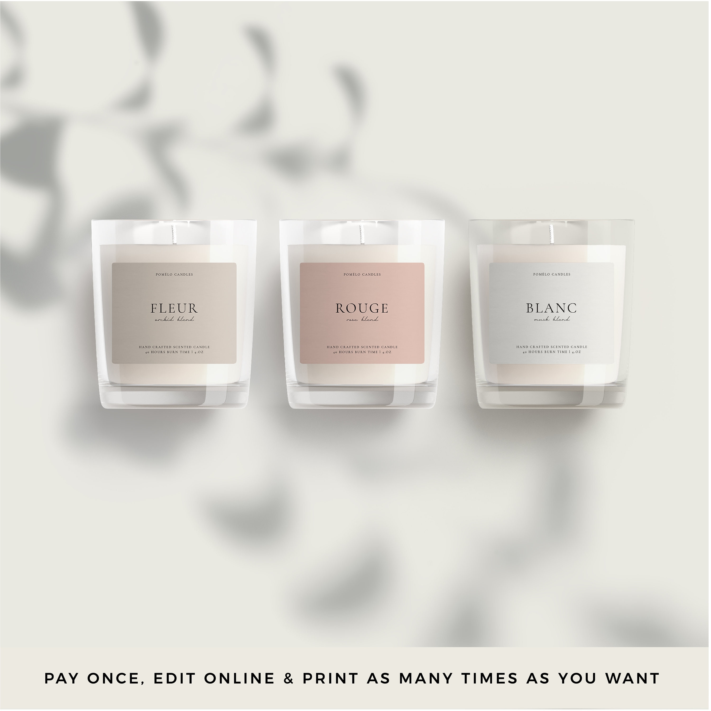 DIY Candle Label Template Printable Editable Canva Design Pre-made ...