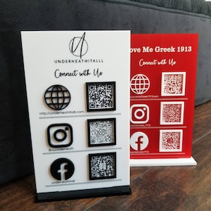 Tradeshow Acrylic QR Sign / Scan to Pay Sign / Connect with Us