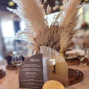 Custom Acrylic Menu / custom Table Number Combo