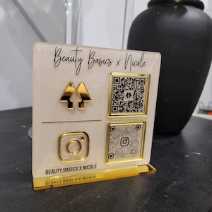 Square Business Acrylic QR Sign / Scan to Pay Sign / Connect with Us