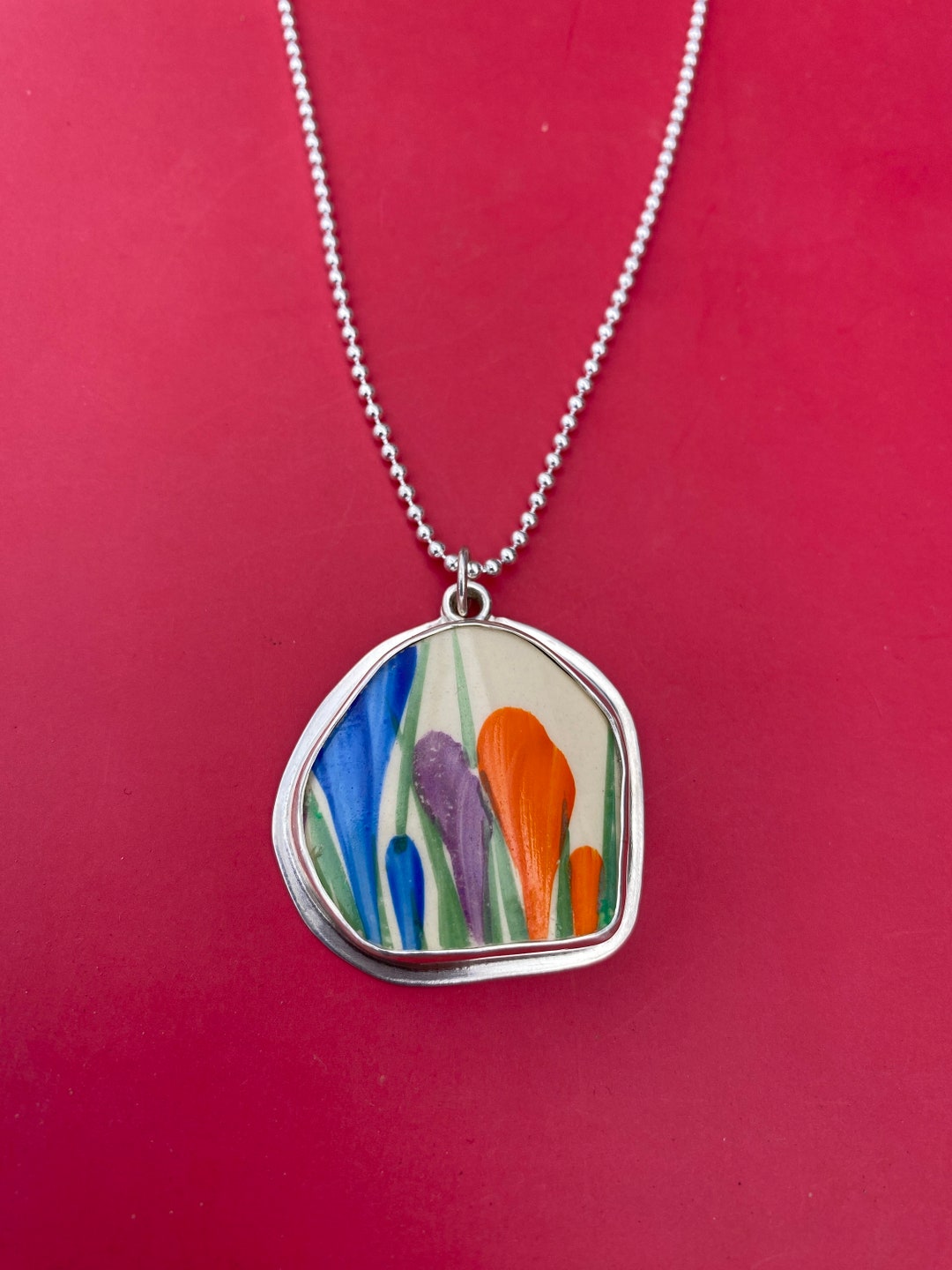 Vintage Pottery Shard Clarice Cliff Art Deco Crocus Etsy