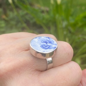 Spode Pottery Shard Ring - Handgemaakt van sterlingzilver