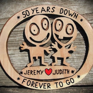 Personalized 50th Anniversary Wood Sign: Funny Couple Gift