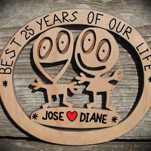 Personalized 25th Anniversary Wood Sign: Funny Wedding Keepsake