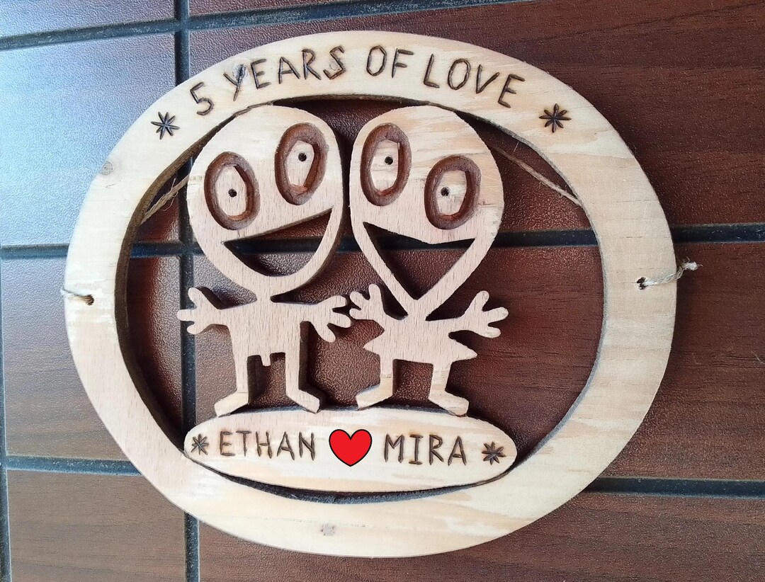 Personalized 5th Anniversary Wood Sign: Funny Engraved Couple Keepsake ...