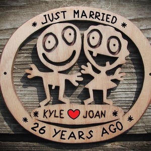 Personalized 26th Anniversary Wood Sign: Funny Gift for Couples