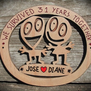 31st Wedding Anniversary Name Sign: Funny Husband and Wife Gift