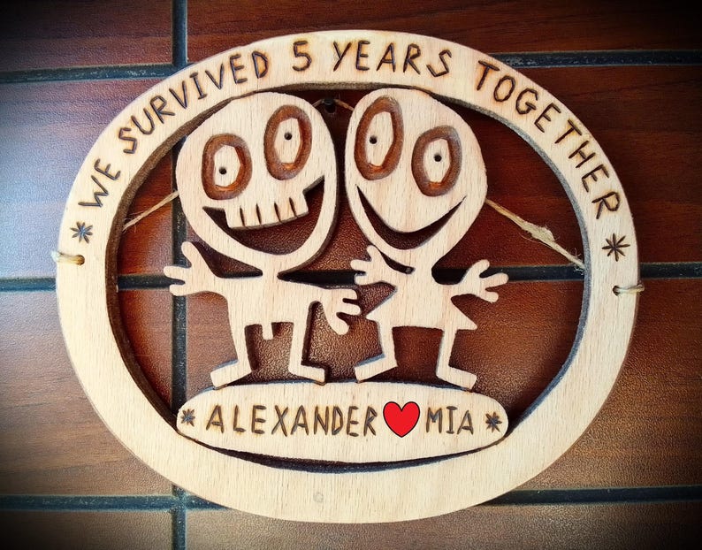 Personalized 5th Anniversary Wooden Plaque: Funny Marriage Gift - Etsy