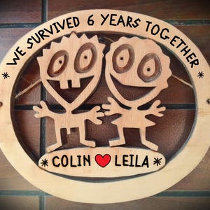 Regalo per il 6° anniversario di matrimonio per lui per lei, 6° anniversario personalizzato, regalo di anniversario in ferro per marito per moglie, sei anni insieme