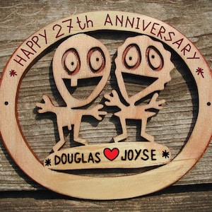Personalized 27th Anniversary Wood Sign: Funny Marriage Keepsake