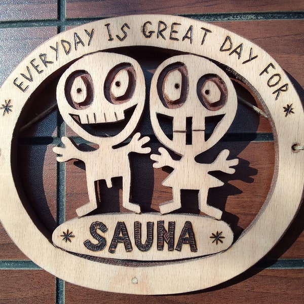 Sauna Sign Accessories Funny Spa Gift Home Detox Decor Fun Wellness Banya Plaque Ornament Custom Wood Door Plate Relax Handcrafted Bathhouse