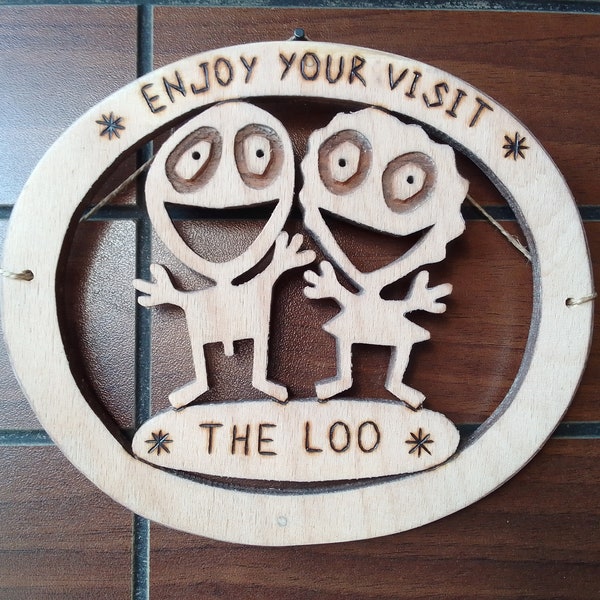 The Loo Sign Toilet Plate Bathroom Accessories Handcrafted Plaque Restroom Door Decor Funny WC Schild Custom Lavatory Fun Wood Gift For Home