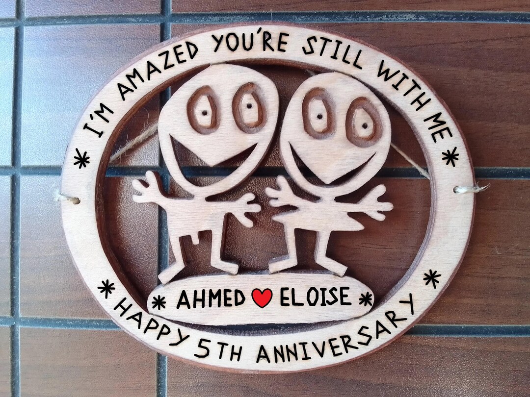 Personalized 5th Anniversary Wooden Plaque: Funny Marriage Gift - Etsy