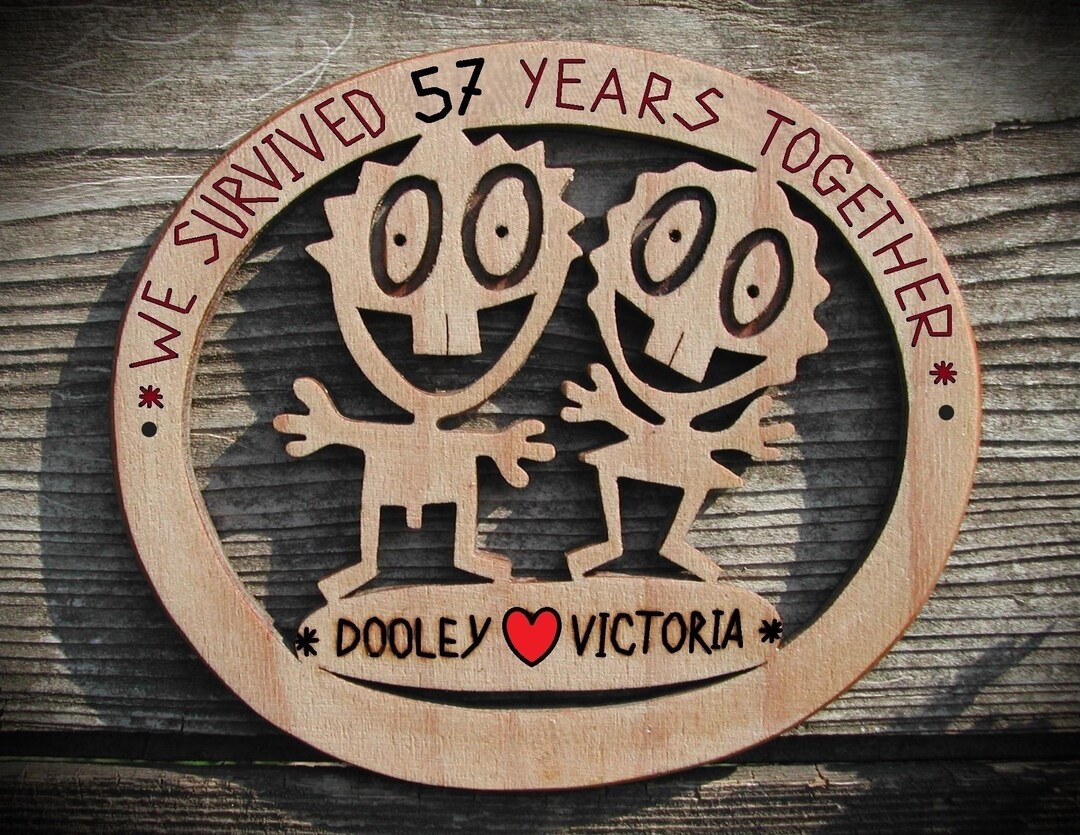 Personalized 57th Anniversary Wood Sign: Funny Couple Gift - Etsy