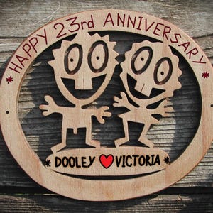 Personalized 23rd Wedding Anniversary Sign: Funny Gift for Couples
