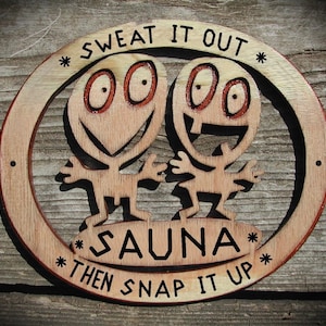 Handmade Wooden Sauna Sign: Personalized Funny Spa Decor