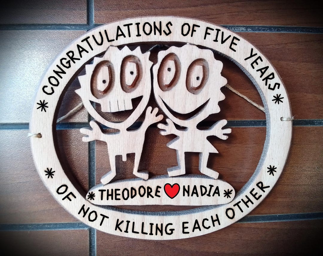 Personalized 5th Anniversary Wood Sign: Funny Custom Couple Gift - Etsy