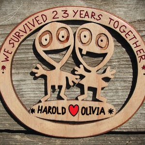 Personalized  23th Wedding Anniversary Sign: Funny Gift for Husband and Wife