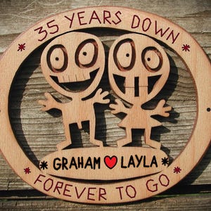 35th wedding anniversary gift,  For wife husband parents, Coral 35 year anniversary gifts for him her, Personalized names 35th anniversary