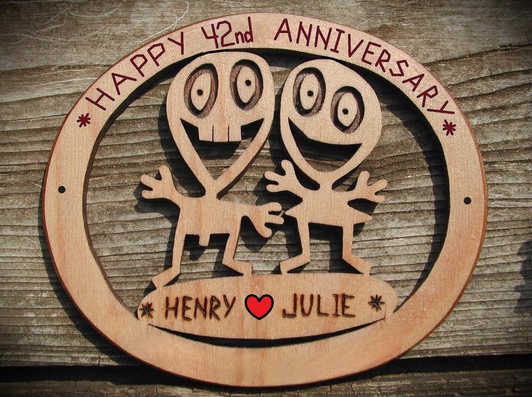 42nd Wedding Anniversary Gift, Custom Engraved Keepsake, Personalized ...