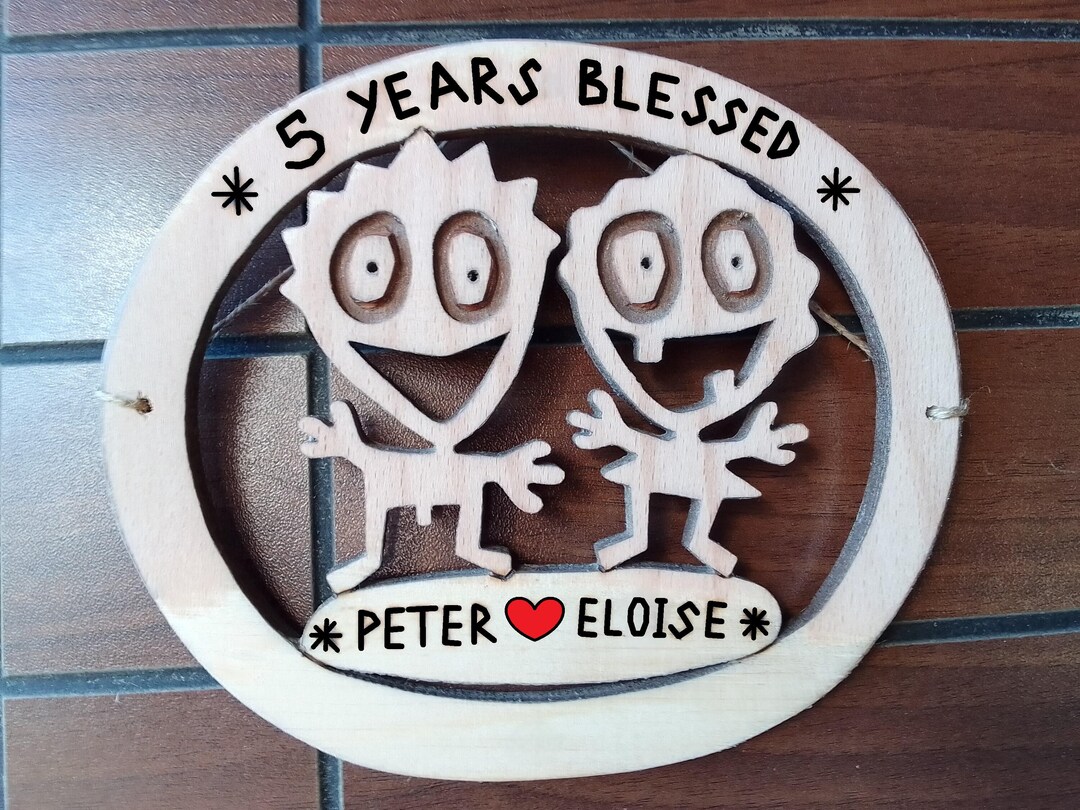 Personalized 5th Anniversary Wooden Plaque: Funny Couple Gift - Etsy