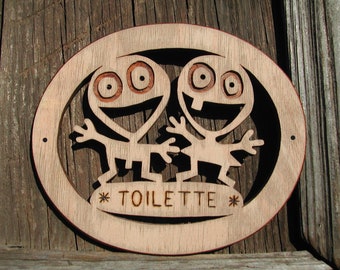 Toilette Door Sign Funny Restroom Cabin Wood Plaque Custom Unisex Home Decor Farmhouse Toilet Plate Bathroom WC Signage Fun Lavatory Schild