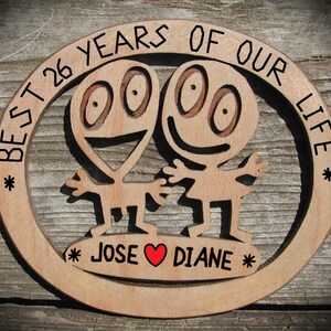 Personalized 26th Anniversary Wood Sign: Funny Marriage Keepsake
