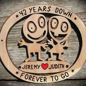 Personalized 42nd wedding anniversary gift, Funny anniversary present, 42 years together husband and wife, Parents milestones anniversary
