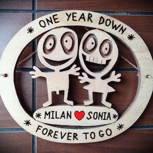 Regalo per il 1° anniversario di matrimonio, 1° anniversario marito e moglie, targa personalizzata per il primo anno di matrimonio, coppie, un anno insieme