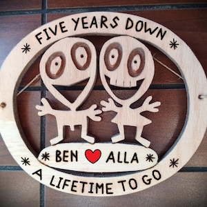 Personalized 5th Anniversary Wood Plaque: Funny Marriage Gift