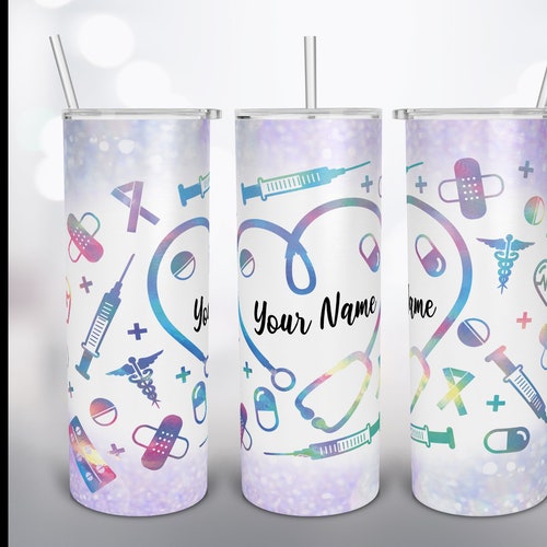 20oz Skinny Tumbler Sublimation Designs Nurse Tumbler for - Etsy