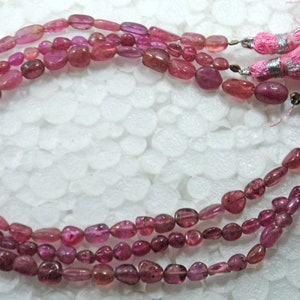AAA Natural Pink Sapphire Nugget Beads: 4-8mm Strand