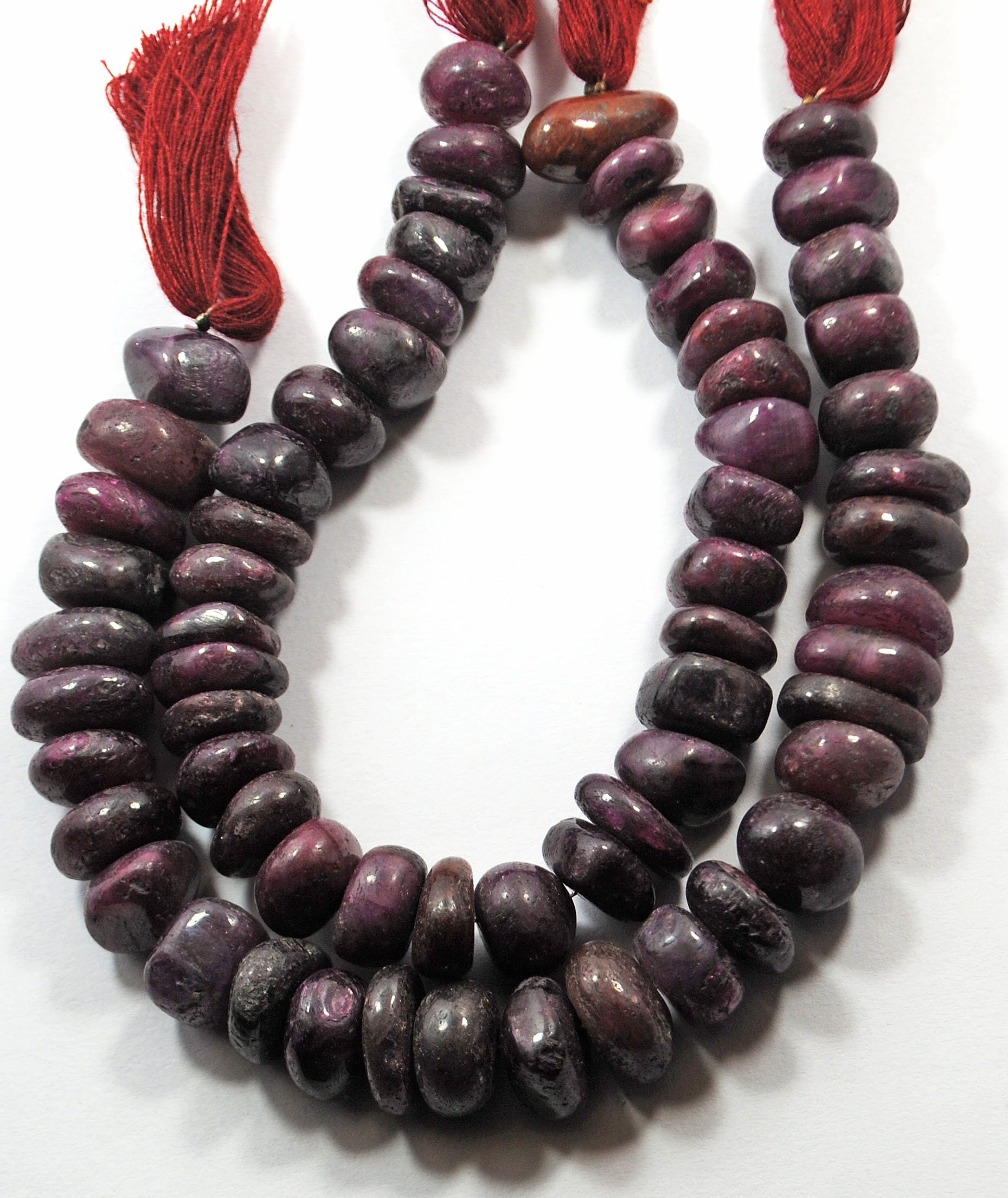 Roundel Natural Gemstone Smooth Garnet Beads for Jewelry Making Strand 15" 