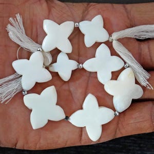 AAA Natural Indian White Opal Gemstone Beads Carving Star Shape Size 17-27 MM 7/8 Pcs Strand Genuine Opal Flowers Beads For Handmade Jewelry