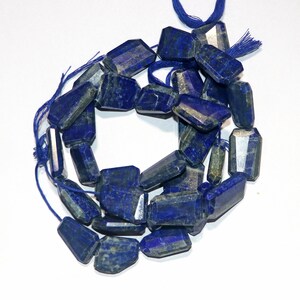Faceted Lapis Lazuli Nugget Beads: AAA Grade, 8 Inch Strand (20x13-23x14mm)