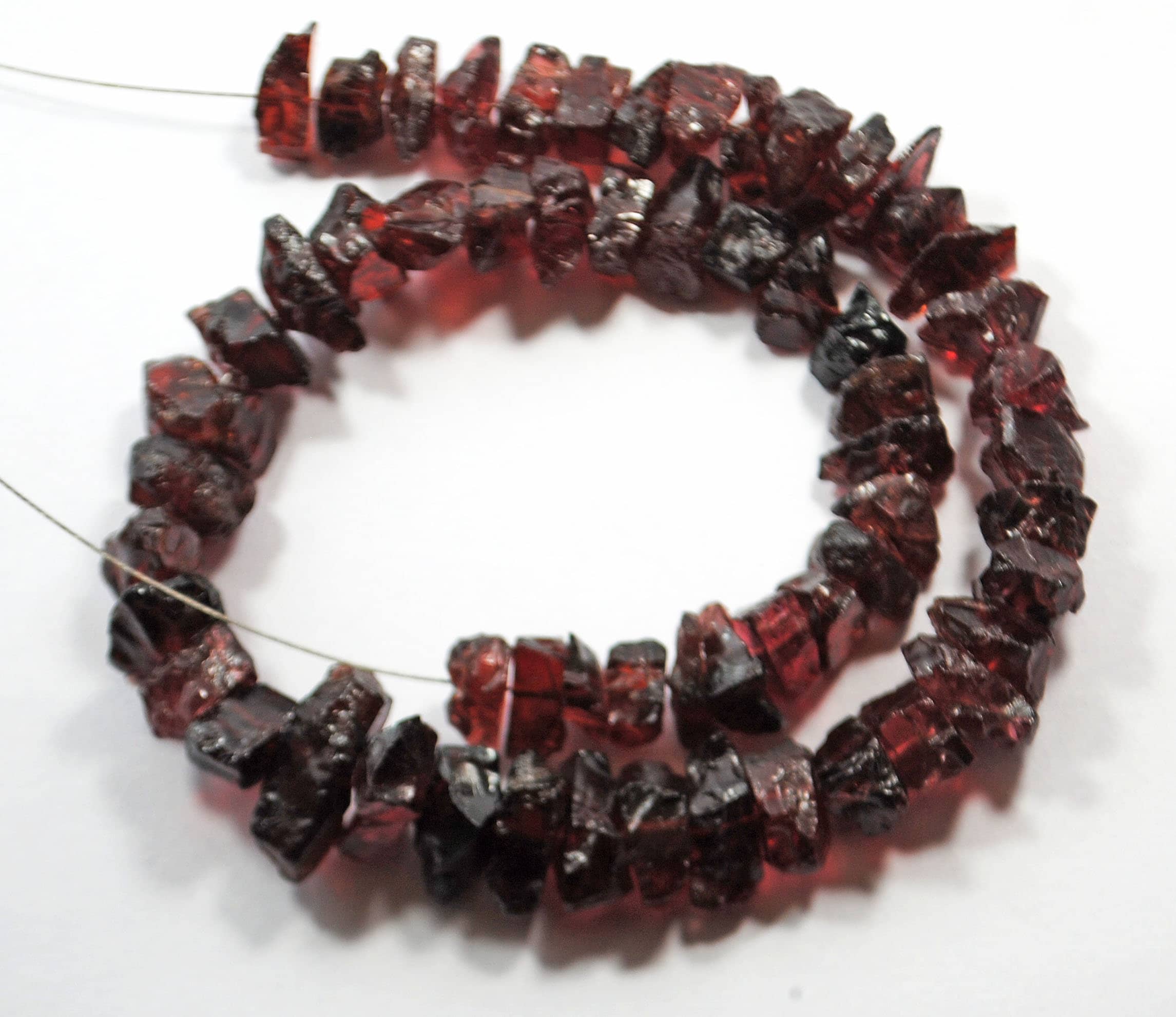 Perline Sfuse Granato Sfaccettato 8mm, Filo Da 15 Pollici, Rosso Naturale, Foro Centrale