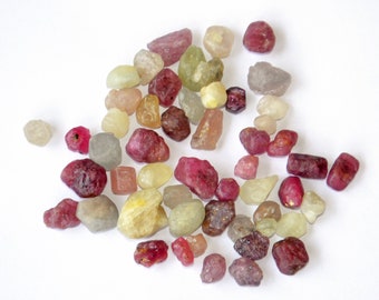 AAA Raw Multi Sapphire Beads: Natural Unpolished Gemstone, 6-13mm