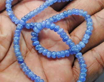 Collana In Tanzanite Naturale 5 Mm – Rondelle Lisce, Argento 925, Lunghezza 45 Cm, Regalo Donna