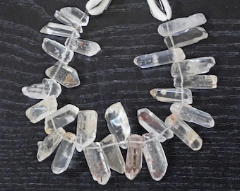 Perles de quartz en cristal brut AAA : brins de 20 cm (8 po.)