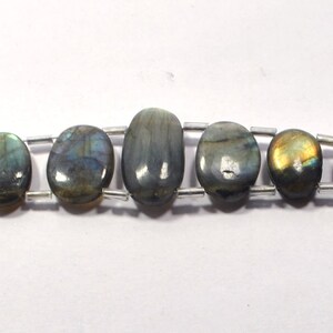 Double Drilled Beads AAA Natural Labradorite Gemstone Beads Smooth Oval Shape Size 12x8-20x10 MM 8 Inch Strand For Handmade Jewelry Making