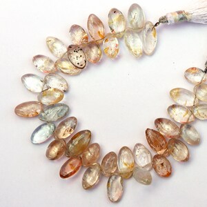 Topaze impériale naturelle AAA, forme de marquise lisse, taille des brins de 8 pouces 10x6-15x6 MM, topaze véritable pour la fabrication de bijoux faits main